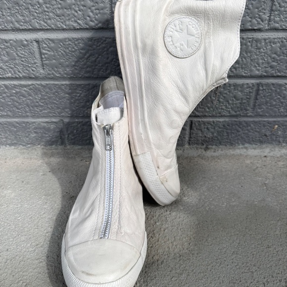 Converse x Guidi Women’s White Leather Zip-Up High-Top Sneakers - Picture 2 of 14